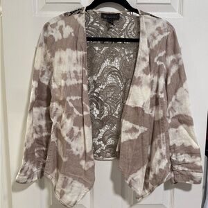 INC International Concepts Brown and Cream Women's Cardigan